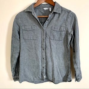 Woolrich Gray Herringbone Flannel Button-down Shirt